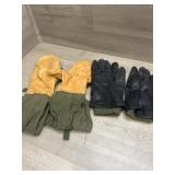 (2)Military Leather Cold Weather Gloves