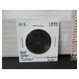 1893 SILVER US HALF DOLLAR COIN