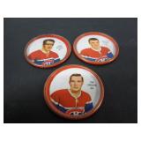 3 VINTAGE METAL SHERIFF HOCKEY COINS