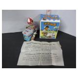 OLD TIN WIND-UP ICE CREAM VENDER TOY IN BOX