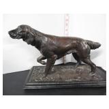 OLD BRONZE FINISH IRISH SETTER  POINTER SCULPTURE