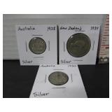 3 SILVER AUSTRALIA & NEW ZEALAND COINS