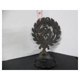 OLD CAST IRON ORNATE OIL LAMP SCONCE WALL HANGER