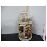 METAL ORNATE CAST IRON BIRD TOPPER BIRD CAGE