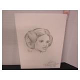 ORIGINAL SKETCH OF PRINCESS LEIA BY 'DAN PARENT'