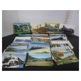 100 OLD MISC. TRAIN POSTCARDS