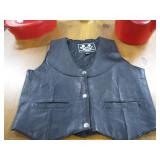 LADIES LEATHER VEST 'LADY RIDER' EMBROIDERED-BACK