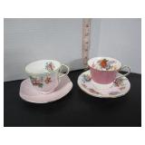 PAIR OF BEAUTIFUL AYNSLEY CUPS AND SAUCERS