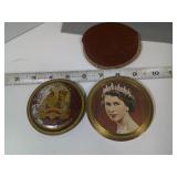 ROYALTY COMPACT AND ANTIQUE METAL POT LID