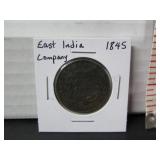 1845 EAST INDIA COMPANY ONE CENT COIN