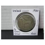 RARE SILVER 1930 IRELAND HALF CROWN COIN