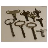10 ANTIQUE CLOCK KEYS