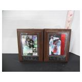 2 WAYNE GRETZKY HOCKEY CARDS ON WOOD PLAQUES
