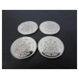 4 CANADA PROOF 50 CENT COINS 1987-88-89-90