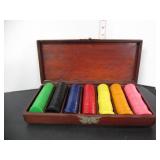 VINTAGE CASED POKER CHIPS