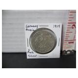 1914 SILVER GERMANY PRUSSIA 3 MARK COIN