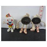 3 VINTAGE TOY OREO-CHIPS AHOY RUBBER FLEX FIGURES