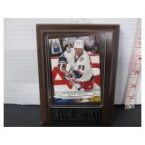 2 WAYNE GRETZKY HOCKEY CARD ON WOODEN PLAQUE