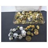 LARGE ASSORTMENT OF OLD MILITARY BUTTONS ETC.
