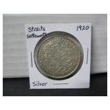 1920 SILVER STRAITS SETTLEMENTS ONE DOLLAR COIN