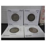 4 SILVER EUROPEAN COINS