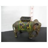 ANTIQUE CAST IRON LARGE PENNY BANK-ELEPHANT