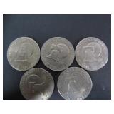 5 UNITED STATES ONE DOLLAR COINS