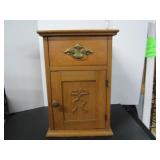 ANTIQUE WOODEN ASH TABLE TOP CABINET