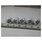 VINTAGE CERAMIC ROSEBUD KNOBS