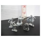 5 1982 STAR WARS LEAD MINIATURE FIGURES