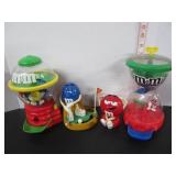LOT OF 4 M&M CANDY DISPENSERS