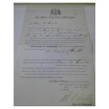 WILLIAM S. STOKLEY, 1878, SIGNED DOCUMENT