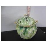 ROYAL BAYREAUTH GREEN LUSTERWARE LIDDED DISH