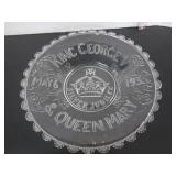 ANTIQUE CLEAR PRESSED GLASS ROYALTY DISH