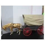 VINTAGE JOHNNY WEST HORSE & COVERED WAGON
