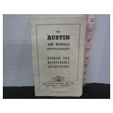 1957 AUSTIN MOTOR CO. LTD. INSTRUCTION BOOKLET