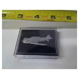 PEWTER VINTAGE PLANE PINCH BACK BROOCH