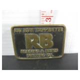 VINTAGE BRASS ADVERTISING BELT BUCKLE
