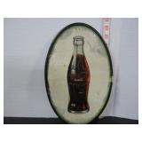 1959 COCA COLA OVAL MASONITE-METAL FRAME SIGN