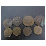 8 OLD BRITISH COINS,