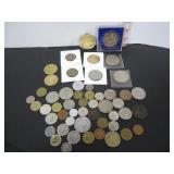 LARGE LOT OF MISC. COINS-TOKENS