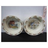 2 OLD ROYAL DOULTON BABY BOWLS