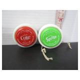 2 VINTAG PROMOTIONAL COKE-SPRITE YO-YOS