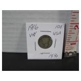 SILVER 1916 US 10 CENT COIN