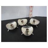 4 DANISH SILVER PLATED COHR ATLA CANDLE HOLDERS