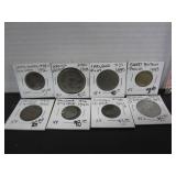 8 OLD FOREIGN COINS
