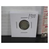 SILVER 1900 CANADA 5 CENT COIN