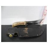 VINTAGE ANTLER HANDLED HUNTING KNIFE