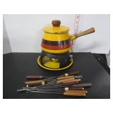 VINTAGE MID CENTURY MODERN FONDUE POT WITH STAND