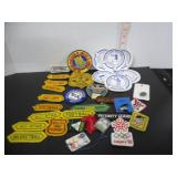 LARGE LOT OF VTG. MISC. PATCHES, BADGES, SPORT ETC